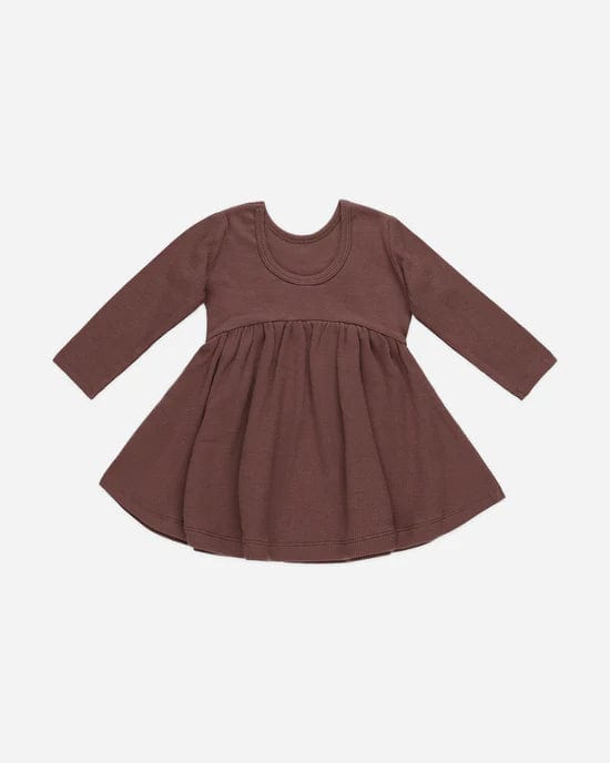 Quincy Mae Baby & Toddler Dresses Ribbed Long Sleeve Dress - Plum