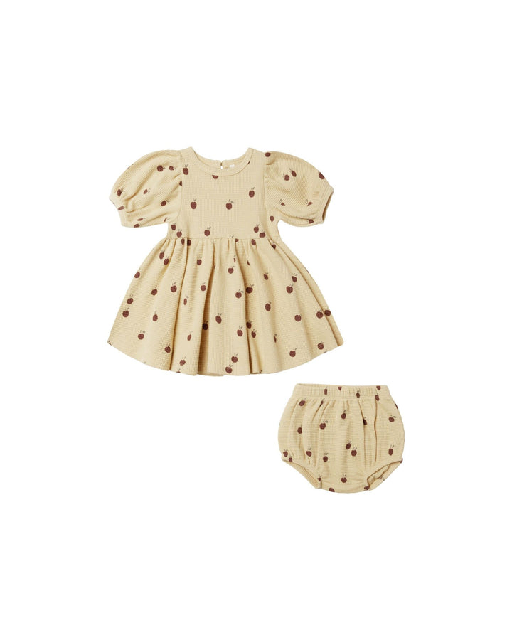 Quincy Mae Baby & Toddler Dresses Waffle Babydoll Dress - Apples