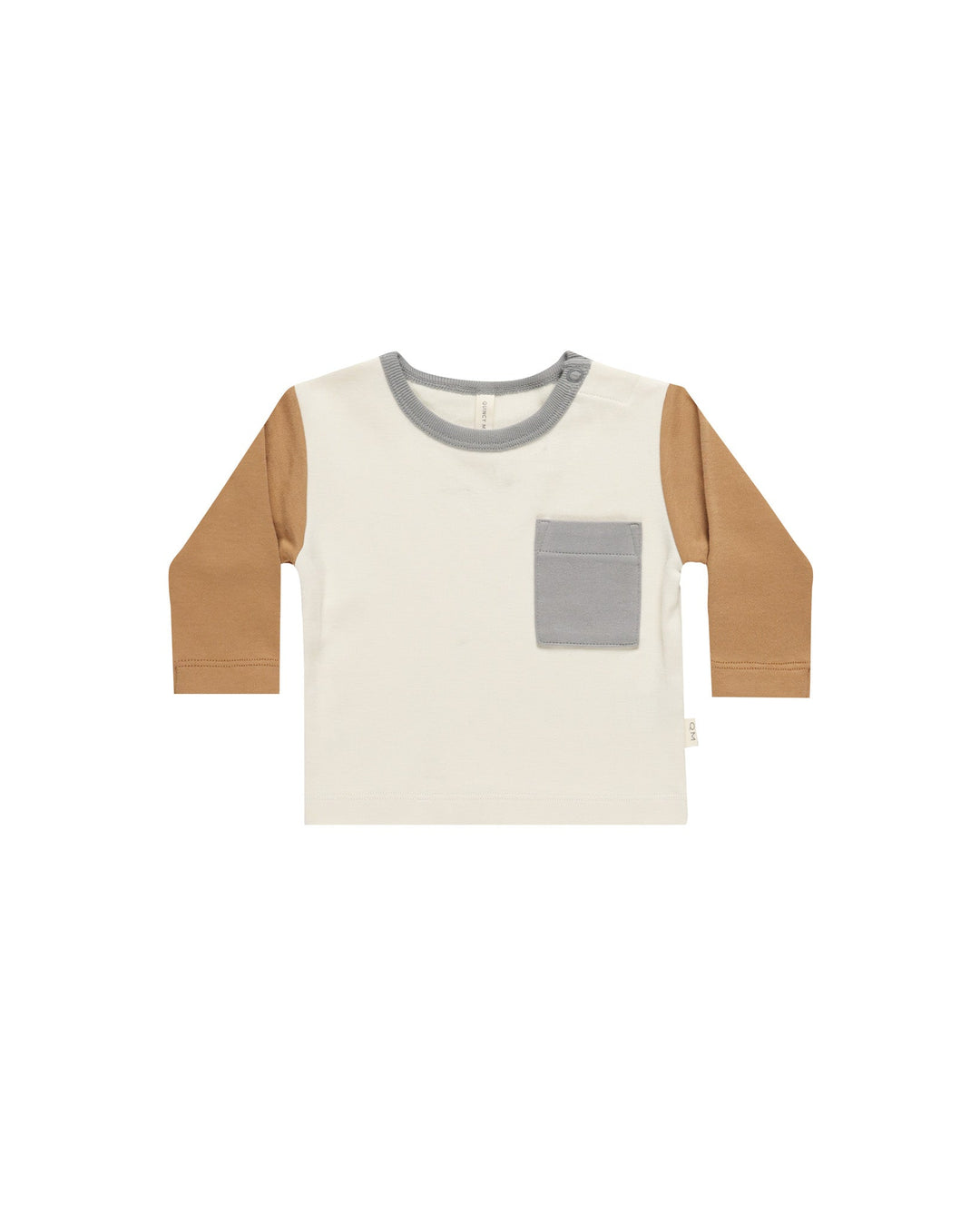 Quincy Mae Baby & Toddler Tops Long Sleeve Pocket Tee - Color Block