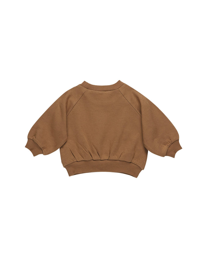 Quincy Mae Baby & Toddler Tops Pocket Sweatshirt - Cinnamon