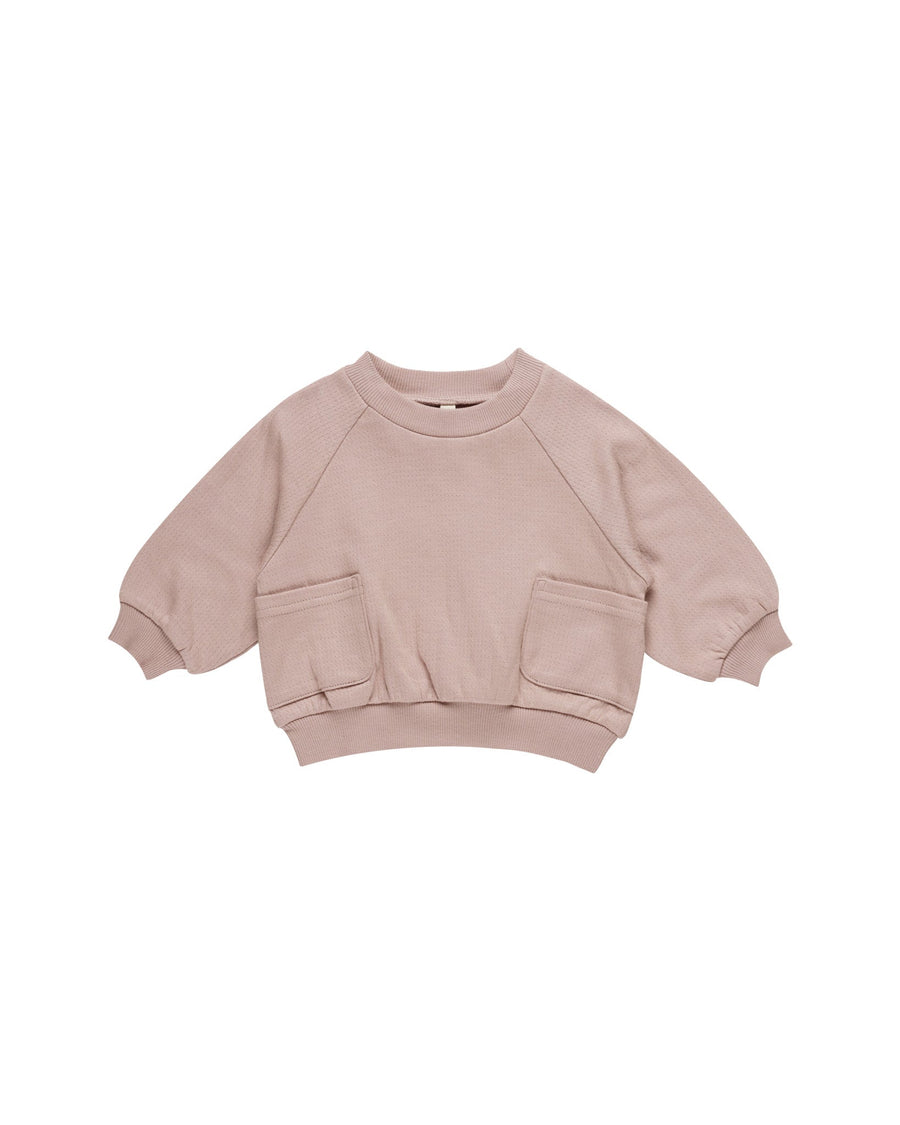 Quincy Mae Baby & Toddler Tops Pocket Sweatshirt - Mauve