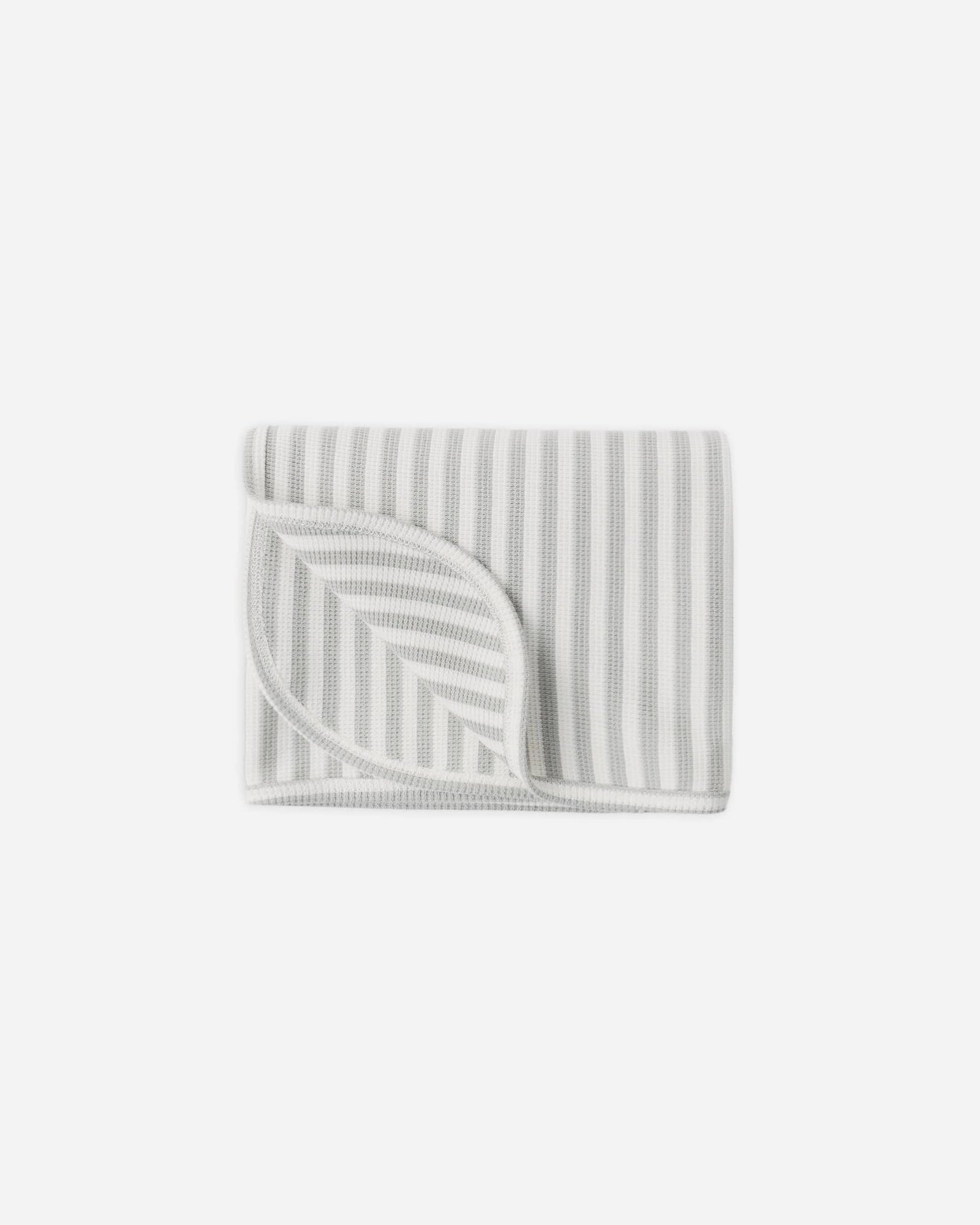 Quincy Mae Baby Waffle Baby Blanket Sage Stripe