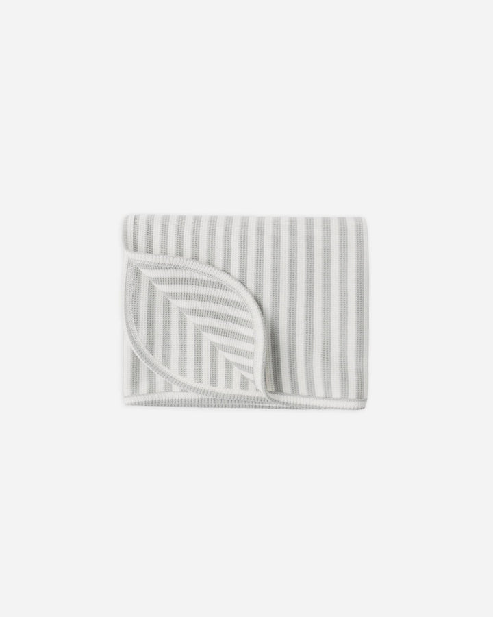 Quincy Mae Baby Waffle Baby Blanket Sage Stripe