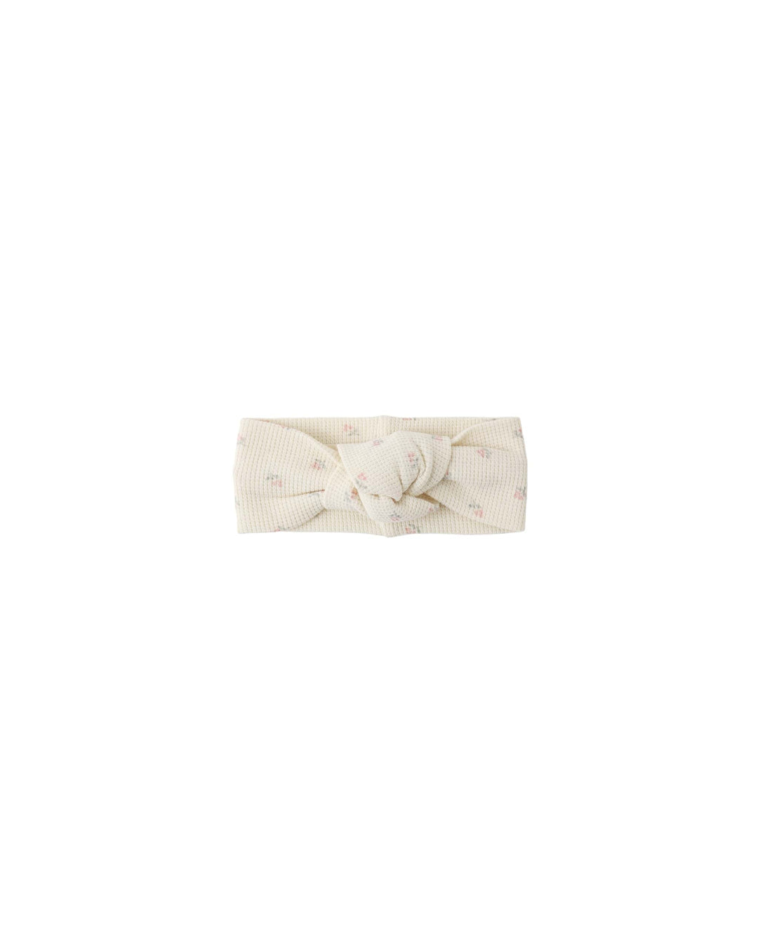 Quincy Mae Baby Waffle Knotted Headband Mauve Ditsy