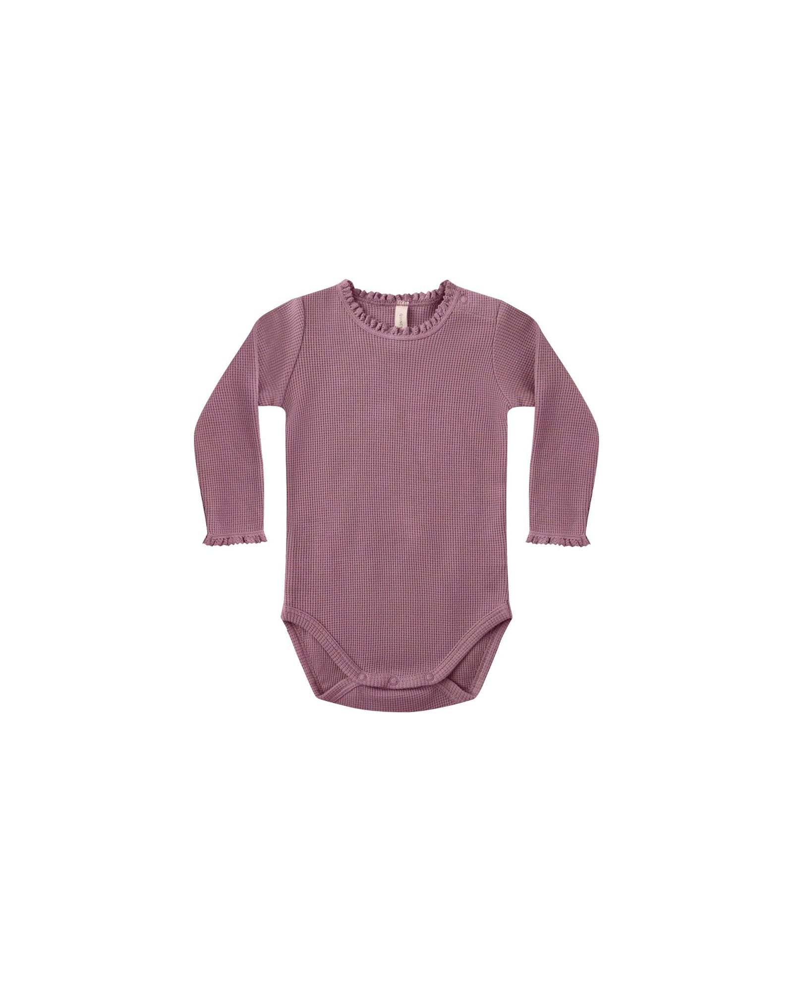 Quincy Mae Baby Waffle Long Sleeve Bodysuit - Mulberry