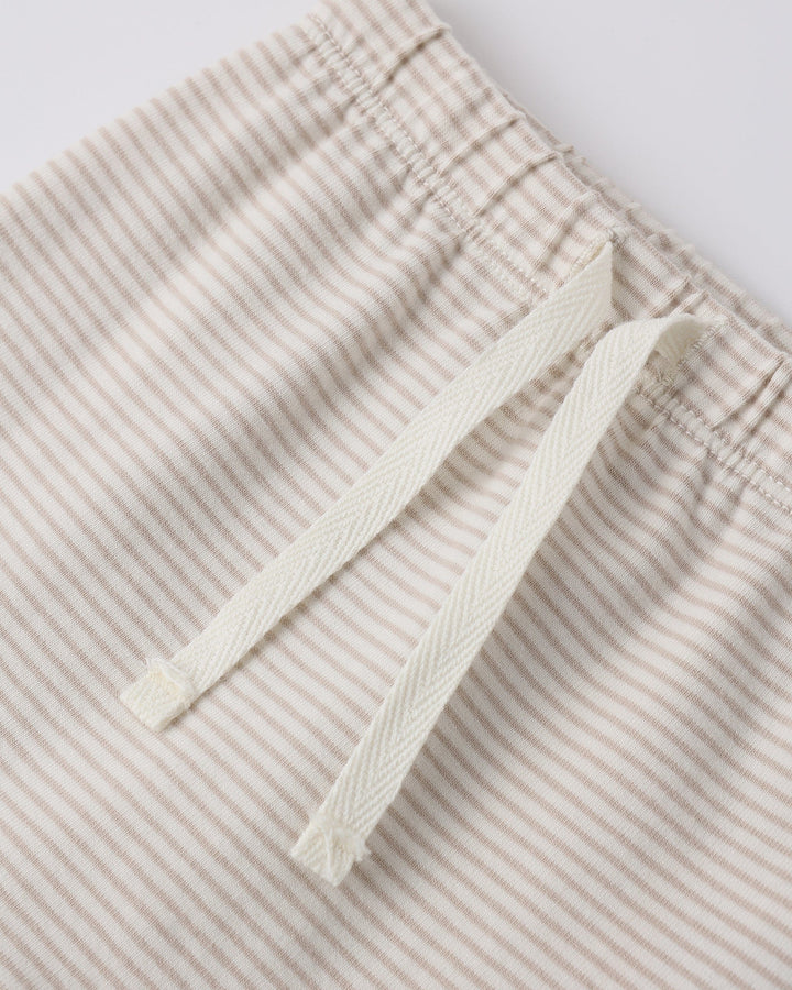 Quincy Mae Baby Wrap Top + Footed Pant Set || Oat Micro Stripe