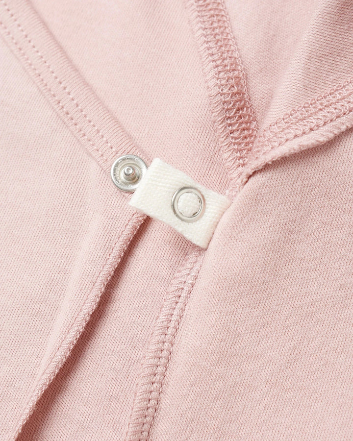 Quincy Mae Baby Wrap Top + Footed Pant Set - Rose