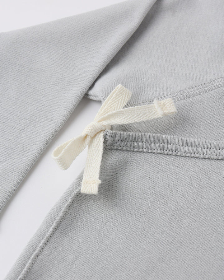 Quincy Mae Baby Wrap Top + Footed Pant Set || Sky