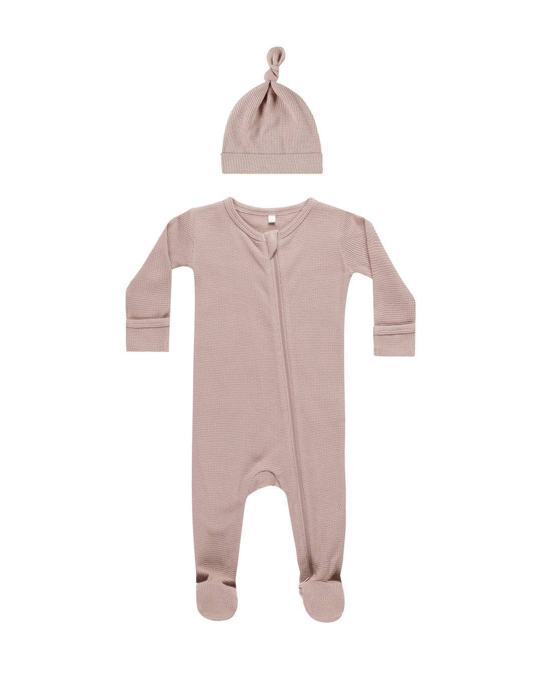 Quincy Mae Bodysuit Waffle Sleep Set - Mauve