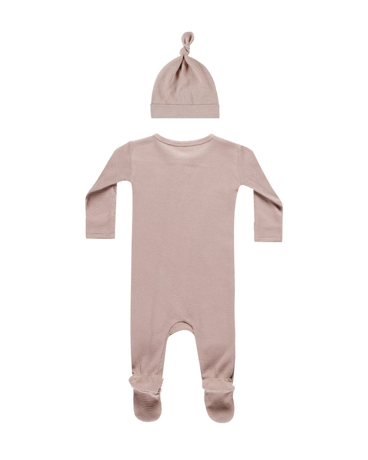 Quincy Mae Bodysuit Waffle Sleep Set - Mauve