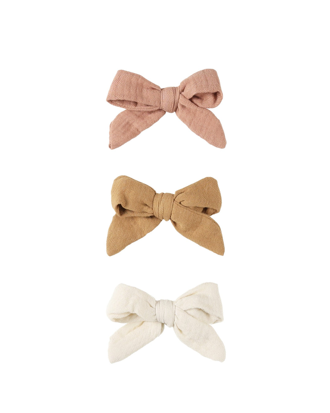 Quincy Mae Bow Bow W. Clip, Set Of 3 - Rose, Natural, Golden