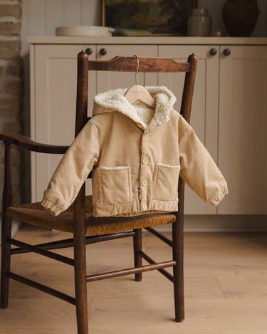 Quincy Mae Coats & Jackets Corduroy Hooded Jacket - Latte