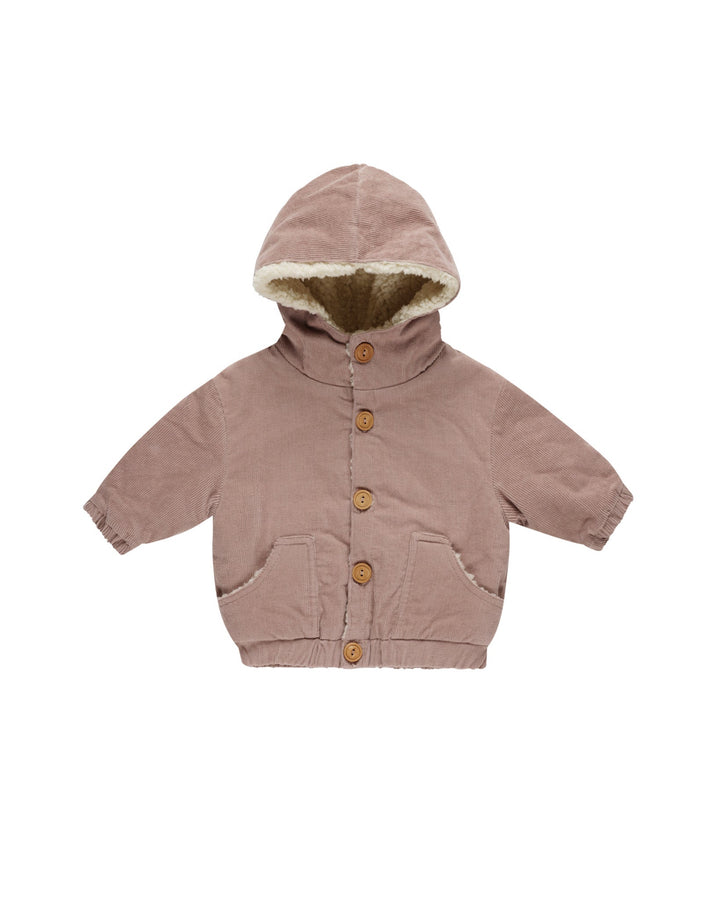 Quincy Mae Coats & Jackets Corduroy Hooded Jacket - Mauve