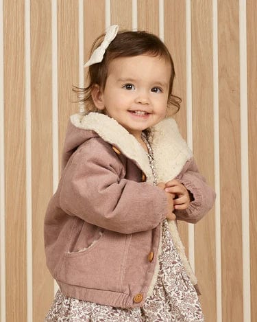 Quincy Mae Coats & Jackets Corduroy Hooded Jacket - Mauve