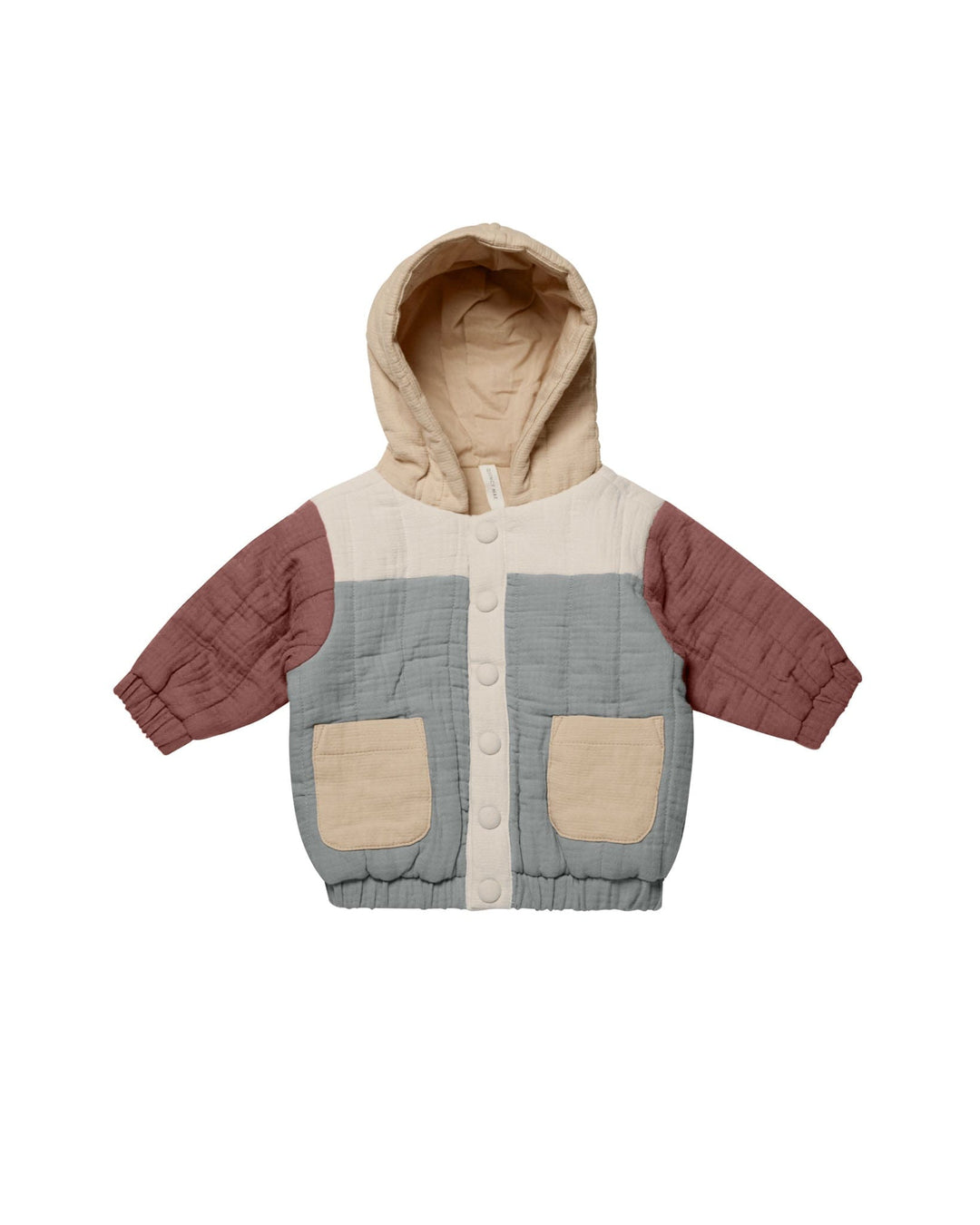 Quincy Mae Coats & Jackets Hooded Woven Jacket - Color Block