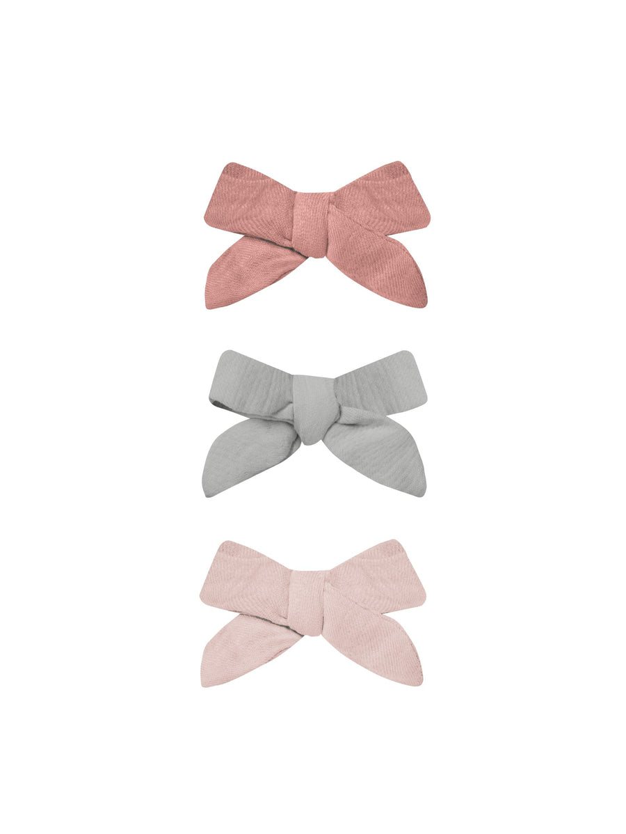 Quincy Mae Hair Accessories Bow W. Clip, Set Of 3 - Lipstick, Sky, Bubblegum