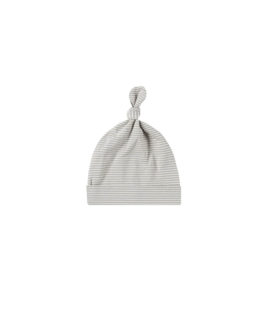 Quincy Mae Hat 0-6m Knotted Baby Hat - Blue Micro Stripe