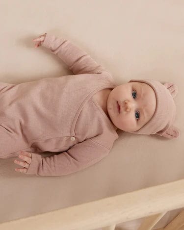 Quincy Mae Hat Baby Bear Beanie - Mauve