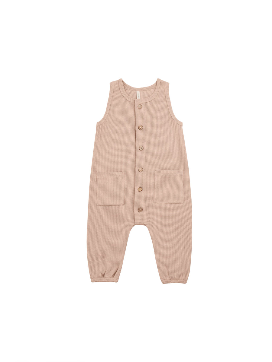 Quincy Mae Jumpsuits & Rompers 0-3m Waffle Jumpsuit - Blush
