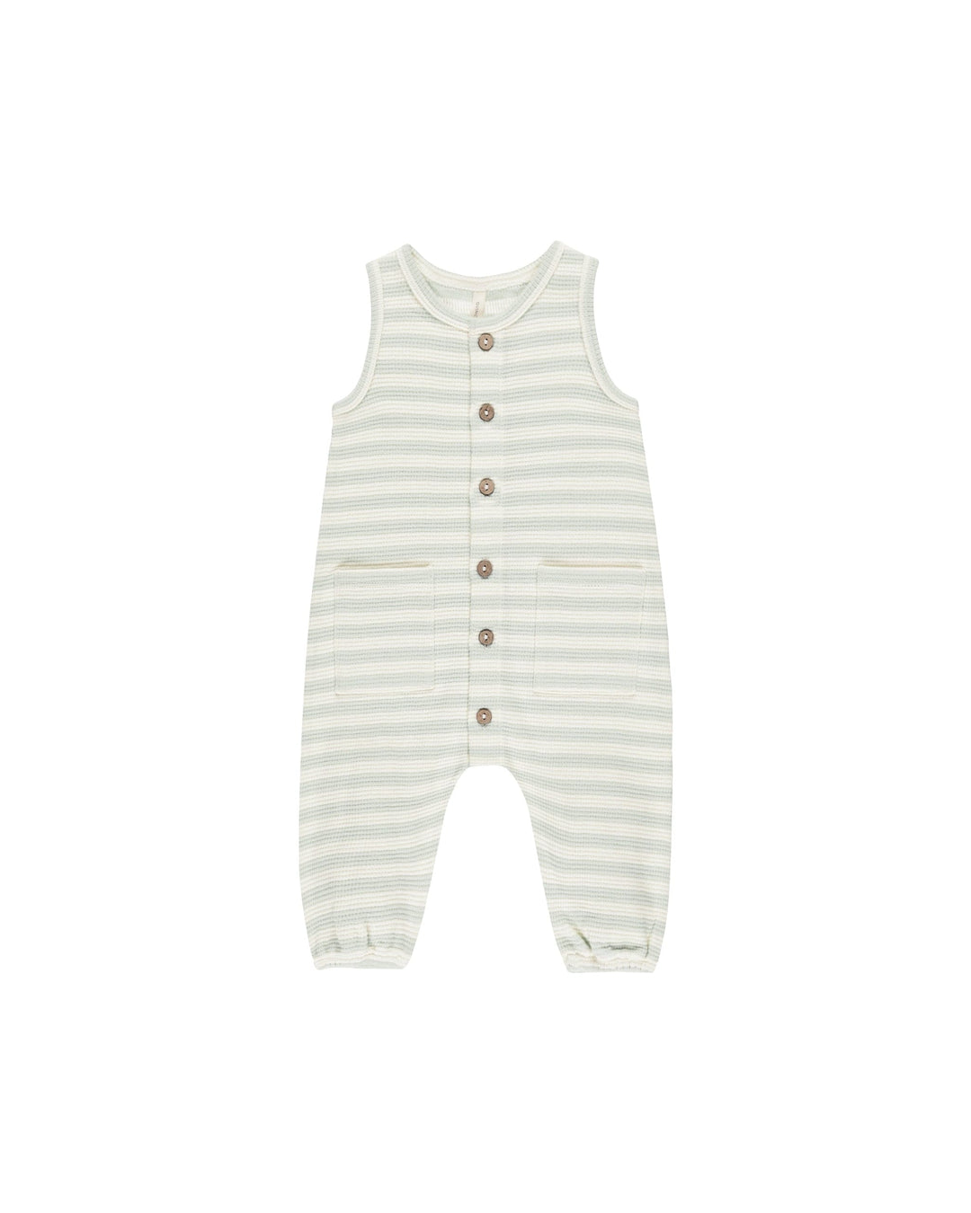 Quincy Mae Jumpsuits & Rompers Waffle Jumpsuit - Mint Stripe