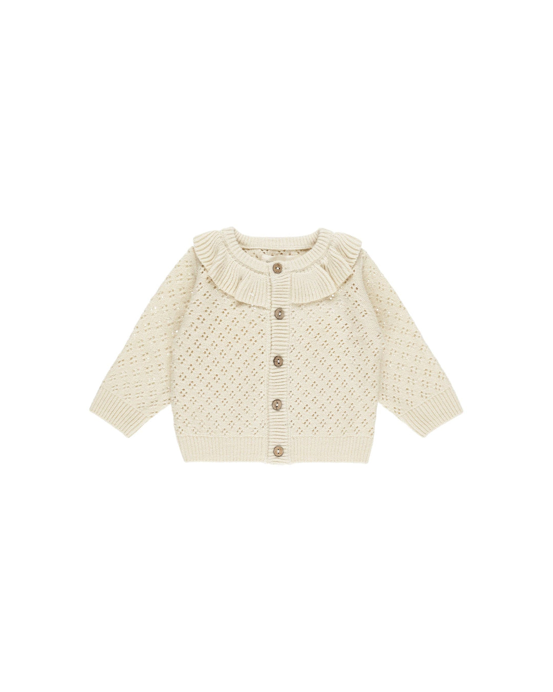 Quincy Mae Outerwear Ruffle Collar Cardigan - Natural