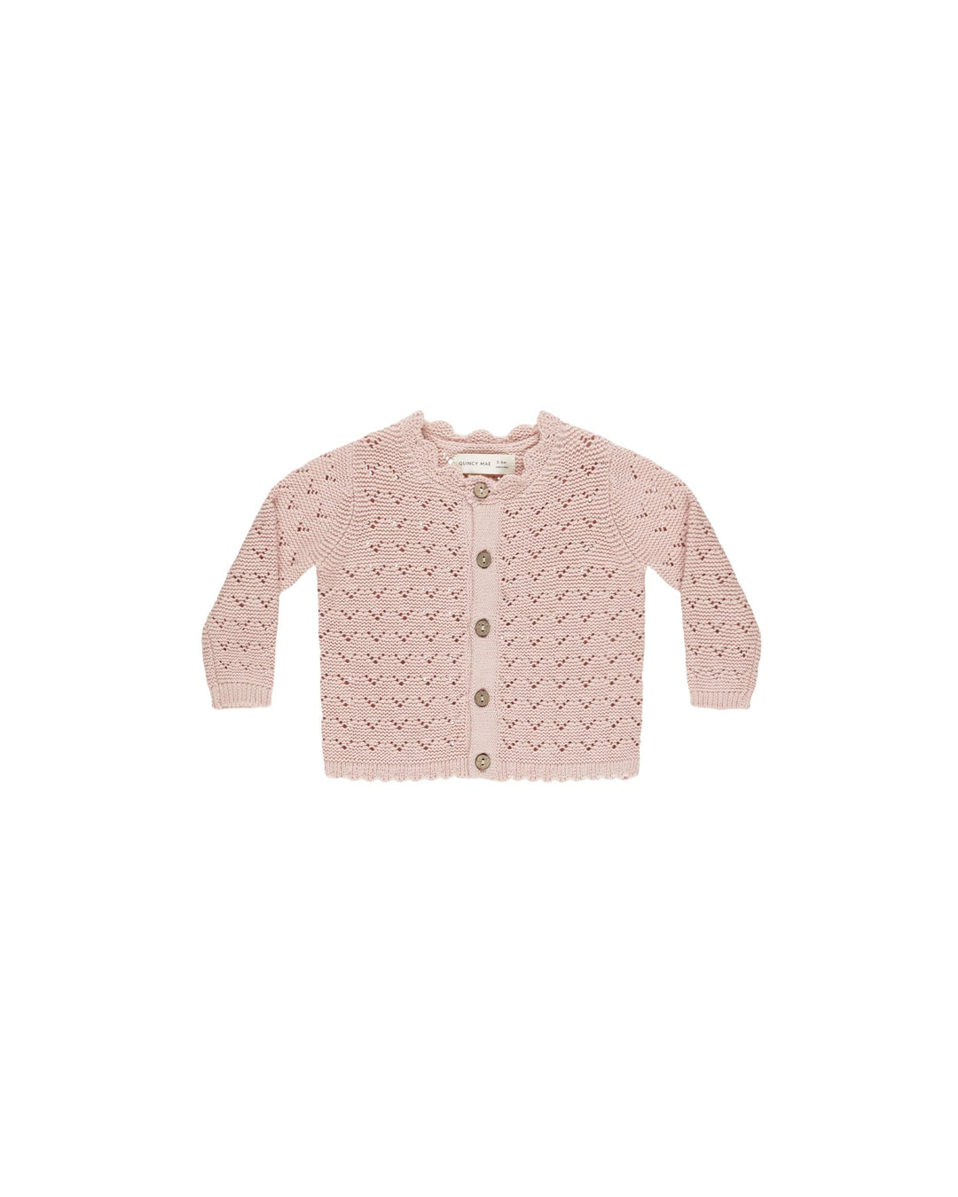 Quincy Mae Outerwear Scalloped Cardigan - Bubblegum