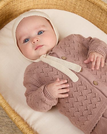 Quincy Mae Outerwear Scalloped Cardigan - Mauve