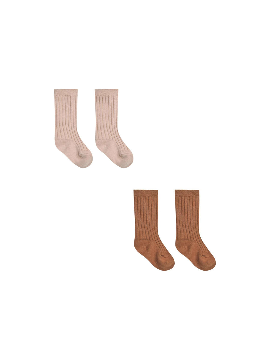 Quincy Mae Baby & Toddler Socks & Tights 0-6m Socks Set - Blush, Clay