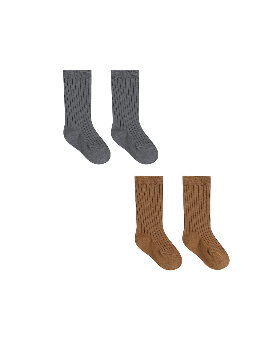 Quincy Mae Socks Socks Set - Indigo, Cinnamon