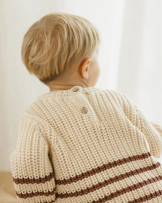 Quincy Mae Sweater Rex Sweater - Cranberry Stripe