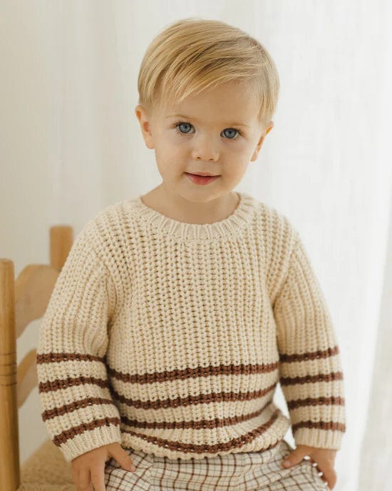 Quincy Mae Sweater Rex Sweater - Cranberry Stripe