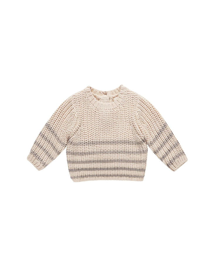 Quincy Mae Sweater Rex Sweater - Fog Stripe