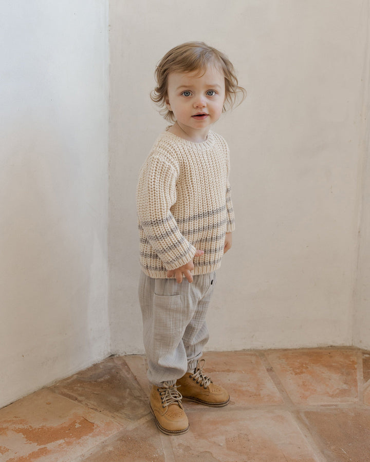 Quincy Mae Sweater Rex Sweater - Fog Stripe