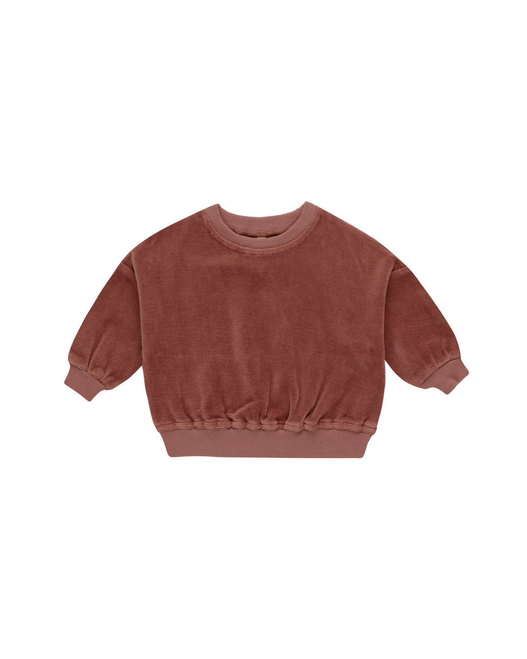 Quincy Mae Sweatshirt Velour Relaxed Sweatshirt - Cranberry