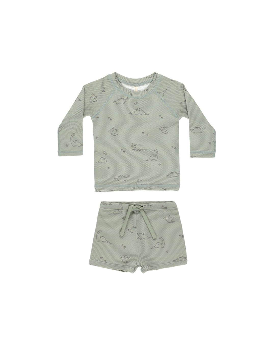 Quincy Mae Swimwear Finn Rashguard + Short Set - Dino