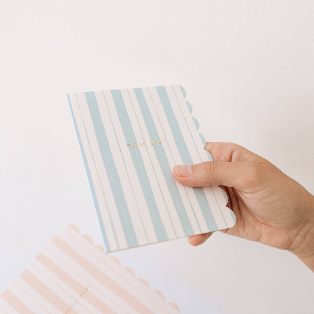 Ramona & Ruth Cards Baby Stripes Blue Greeting Card