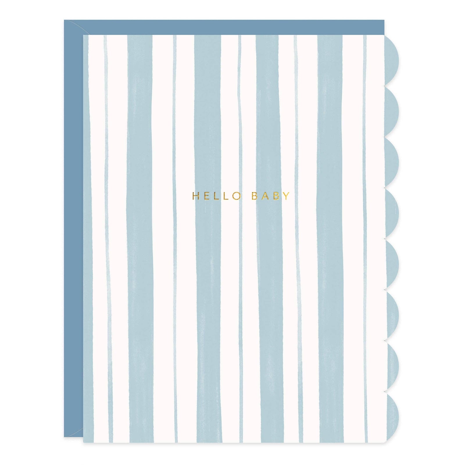Ramona & Ruth Cards Baby Stripes Blue Greeting Card