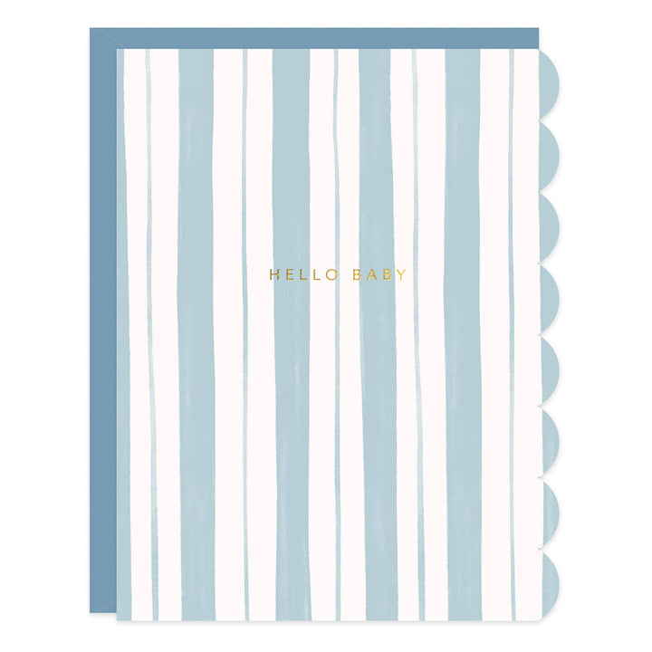 Ramona & Ruth Cards Baby Stripes Blue Greeting Card