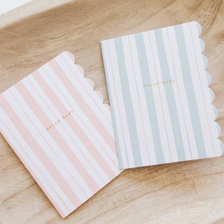 Ramona & Ruth Cards Baby Stripes Pink Greeting Card