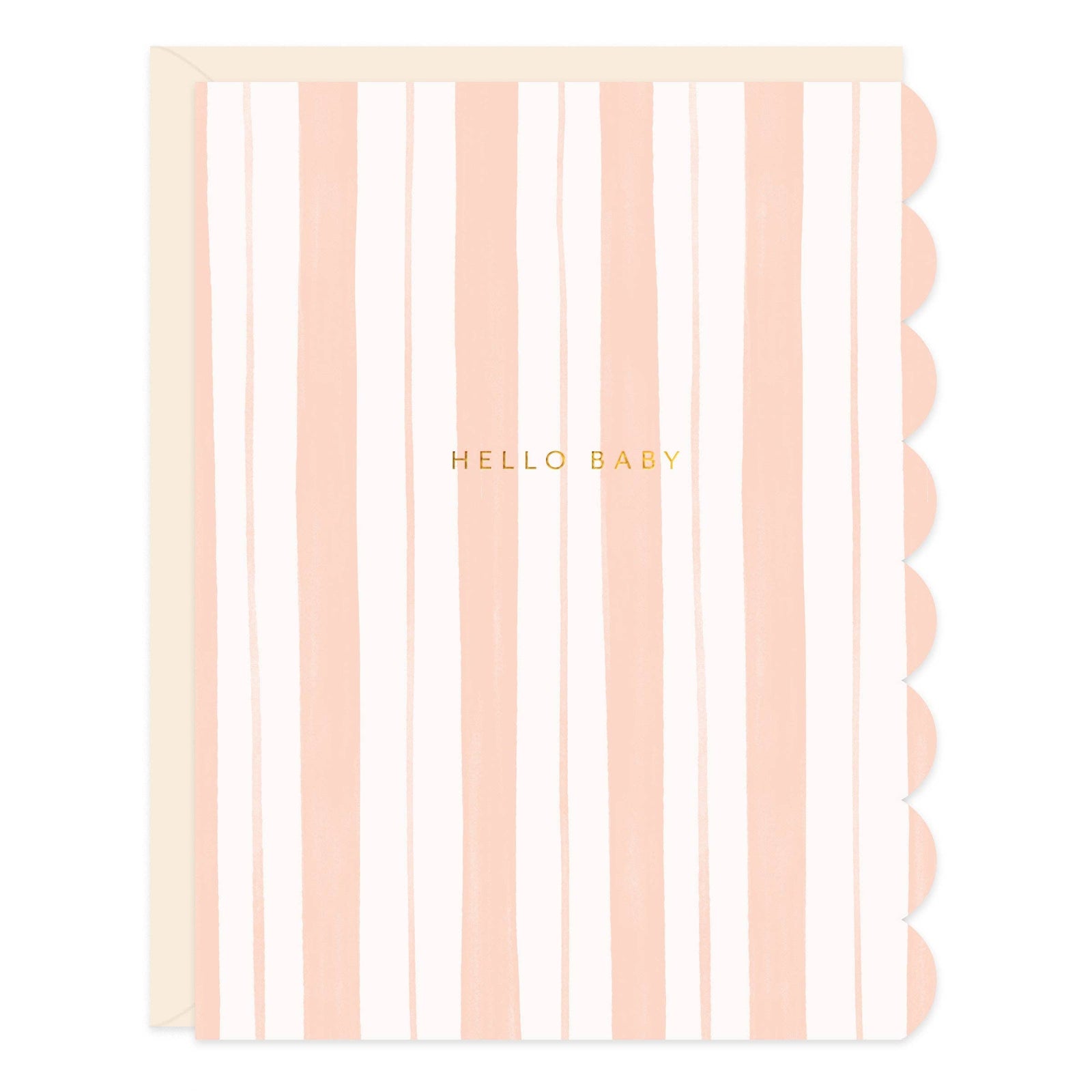 Ramona & Ruth Cards Baby Stripes Pink Greeting Card