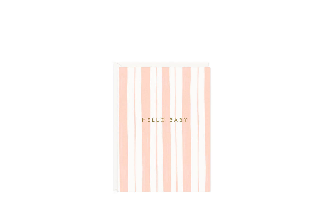 Ramona & Ruth Cards Baby Stripes Pink Mini Card