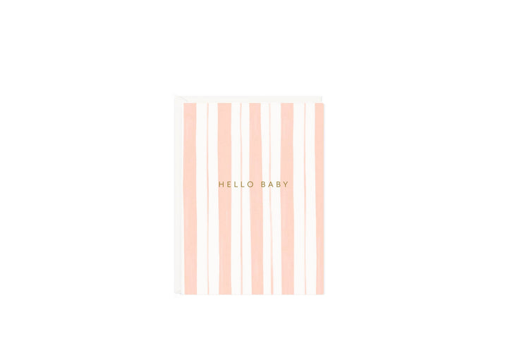 Ramona & Ruth Cards Baby Stripes Pink Mini Card