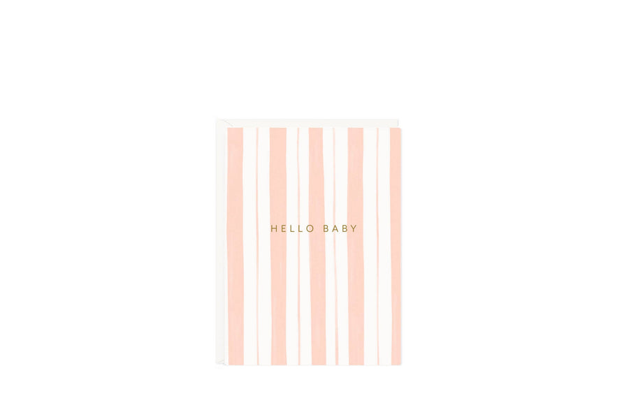 Ramona & Ruth Cards Baby Stripes Pink Mini Card