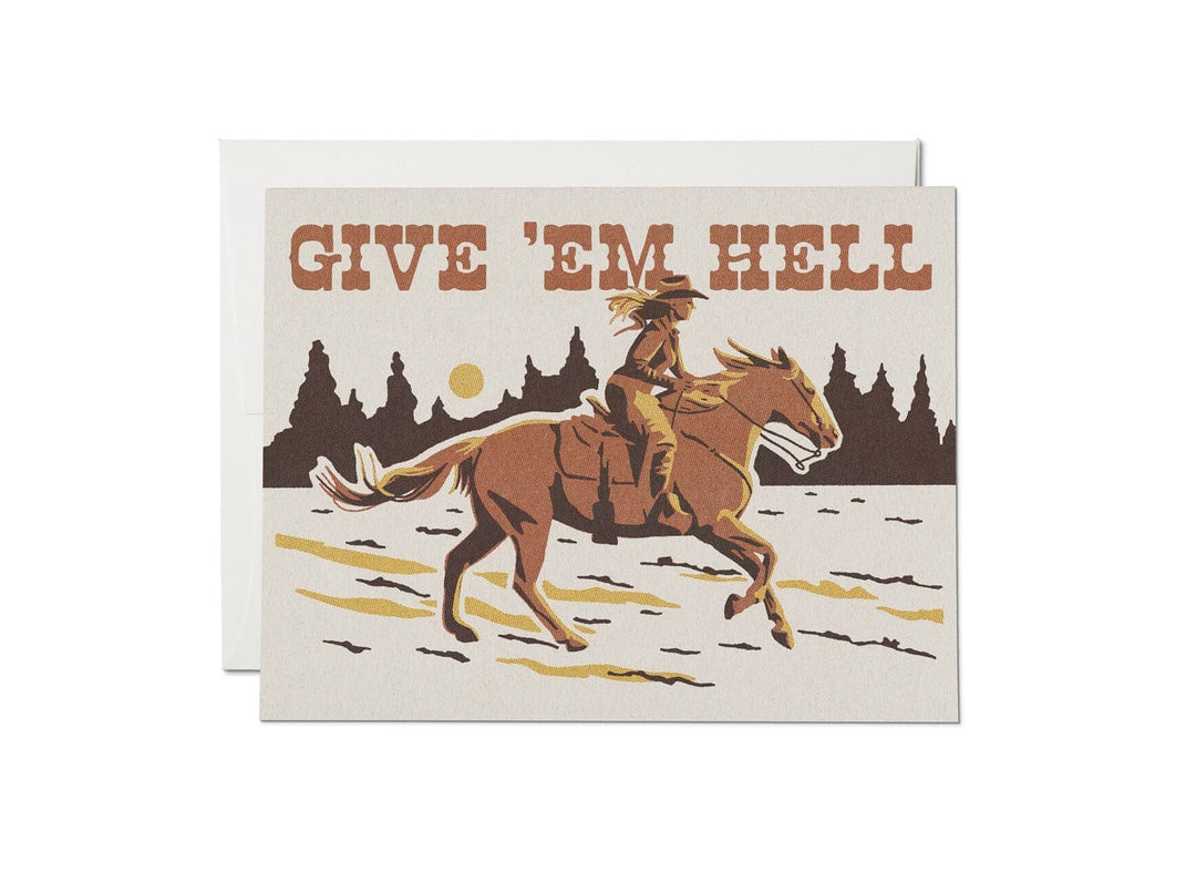 Red Cap Cards Card Give 'Em Hell Encouragement Card