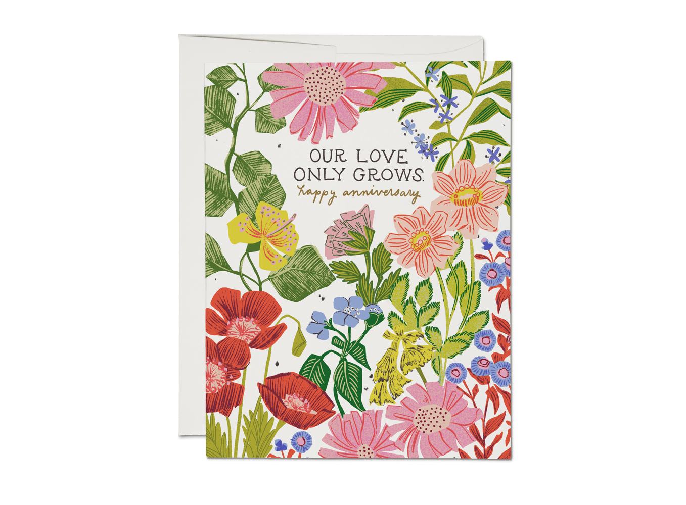 Red Cap Cards Card Our Love Only Grows Anniversary Card