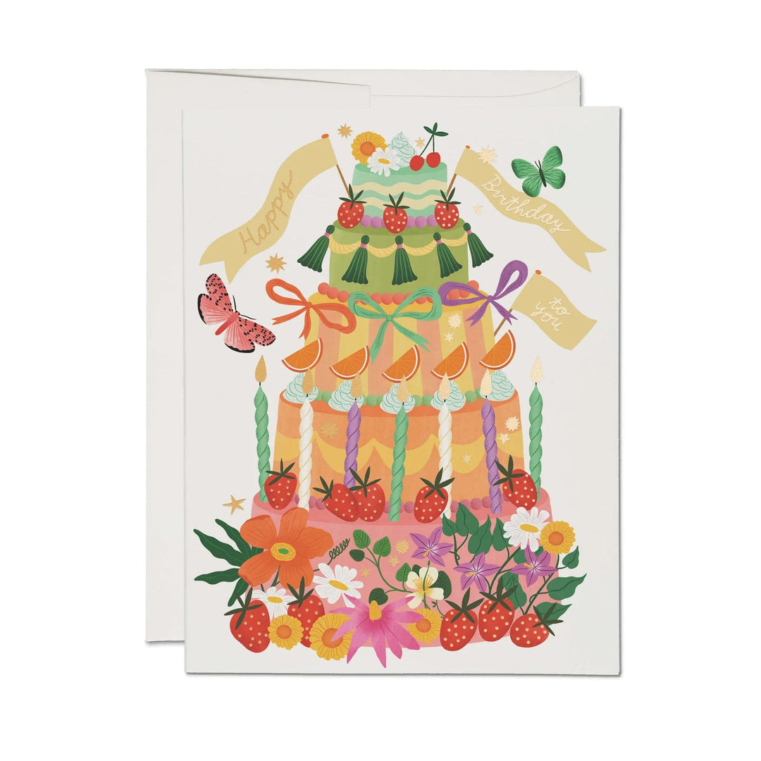 Red Cap Cards Card Whimsical Cake greeting card