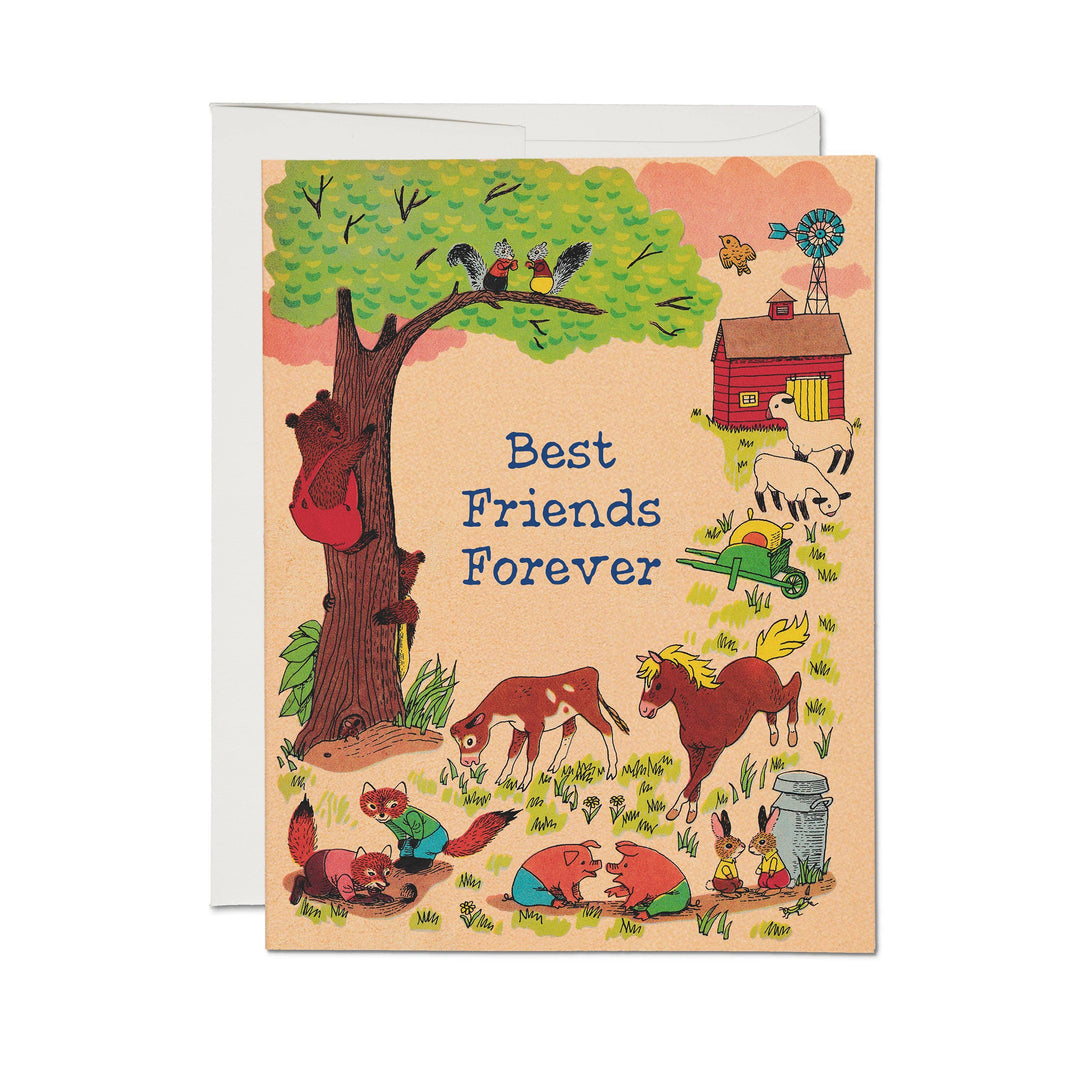 Red Cap Cards Cards Animal Best Friends greeting card