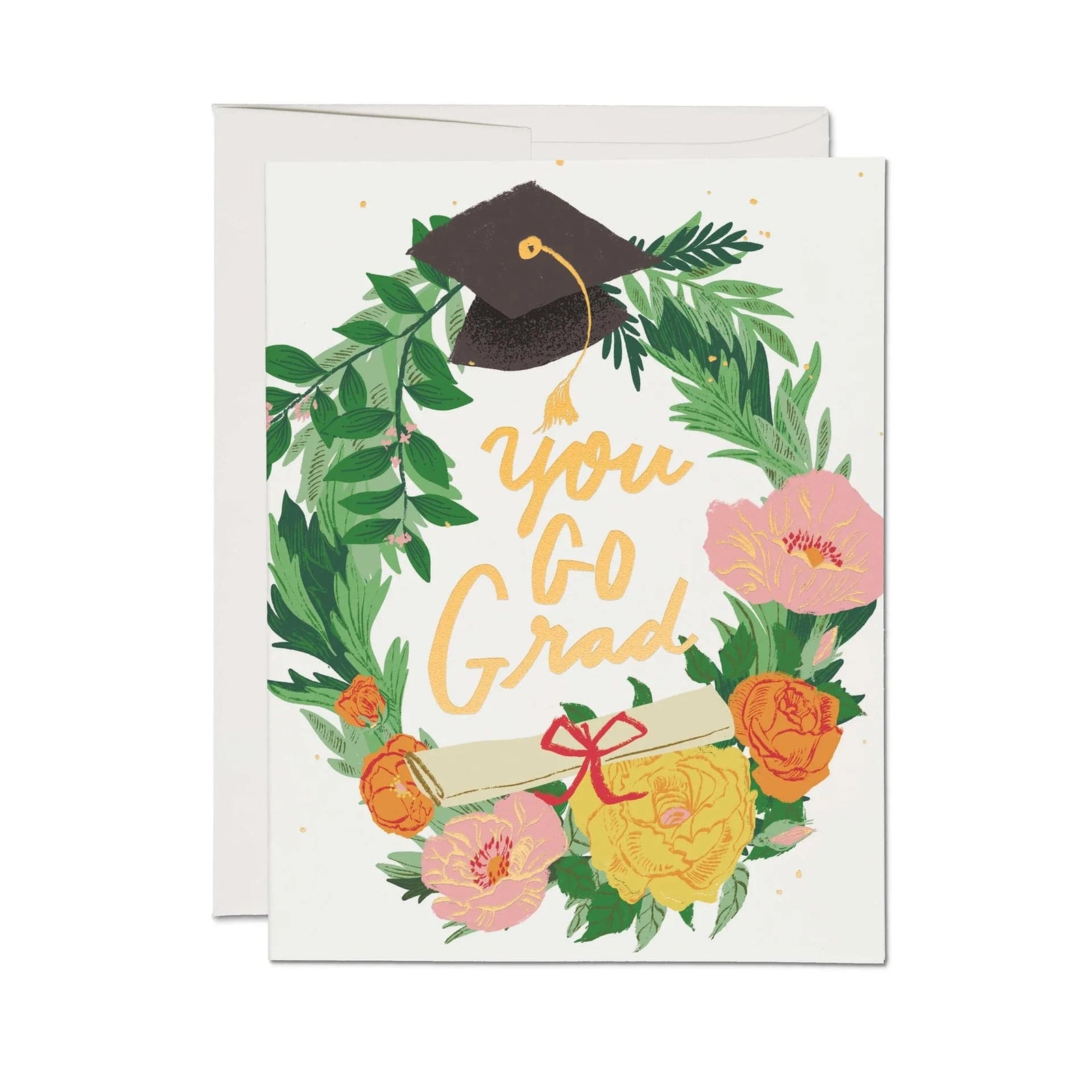 Red Cap Cards Cards Graduation Wreath Card