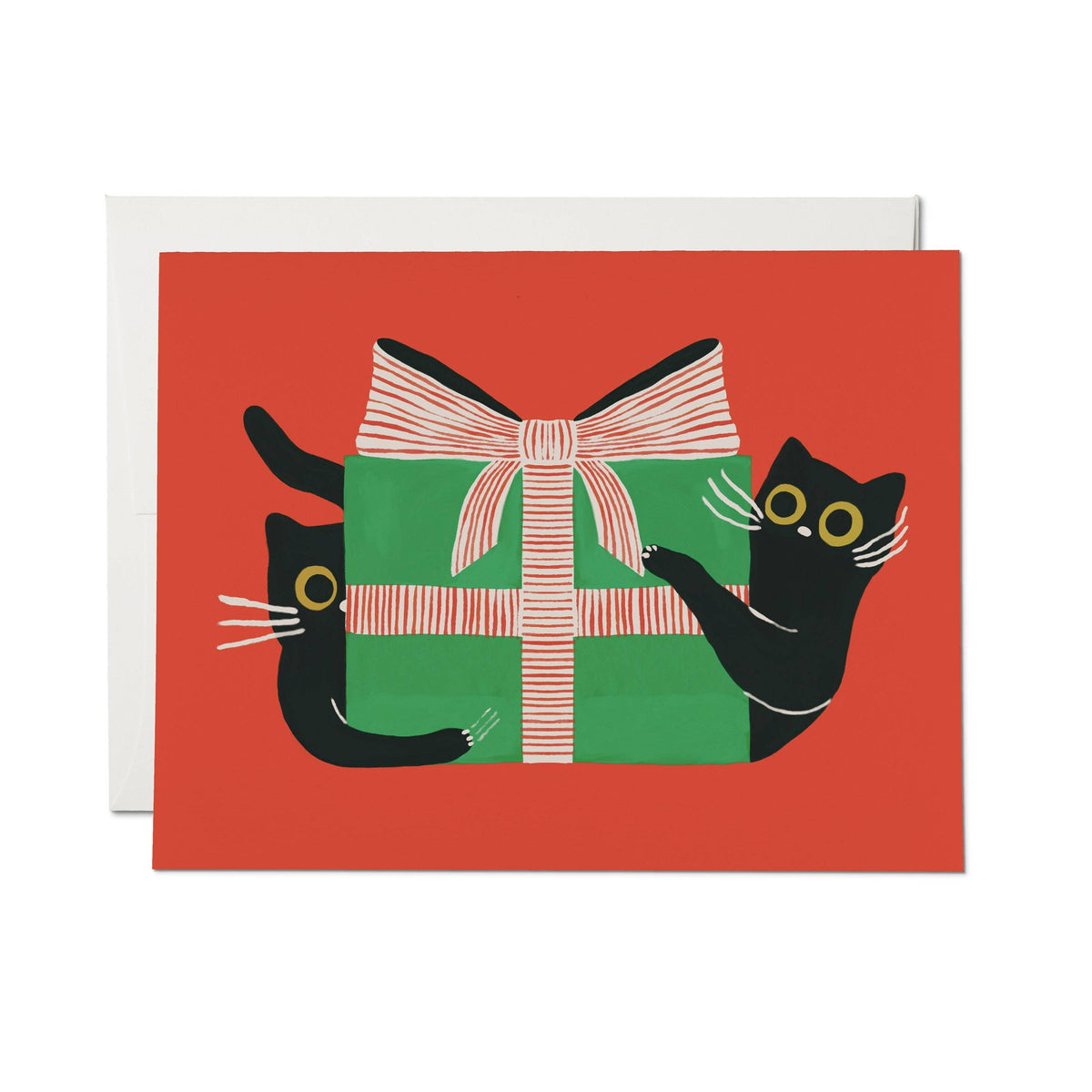 Red Cap Cards Cards Holiday Black Cat greeting card