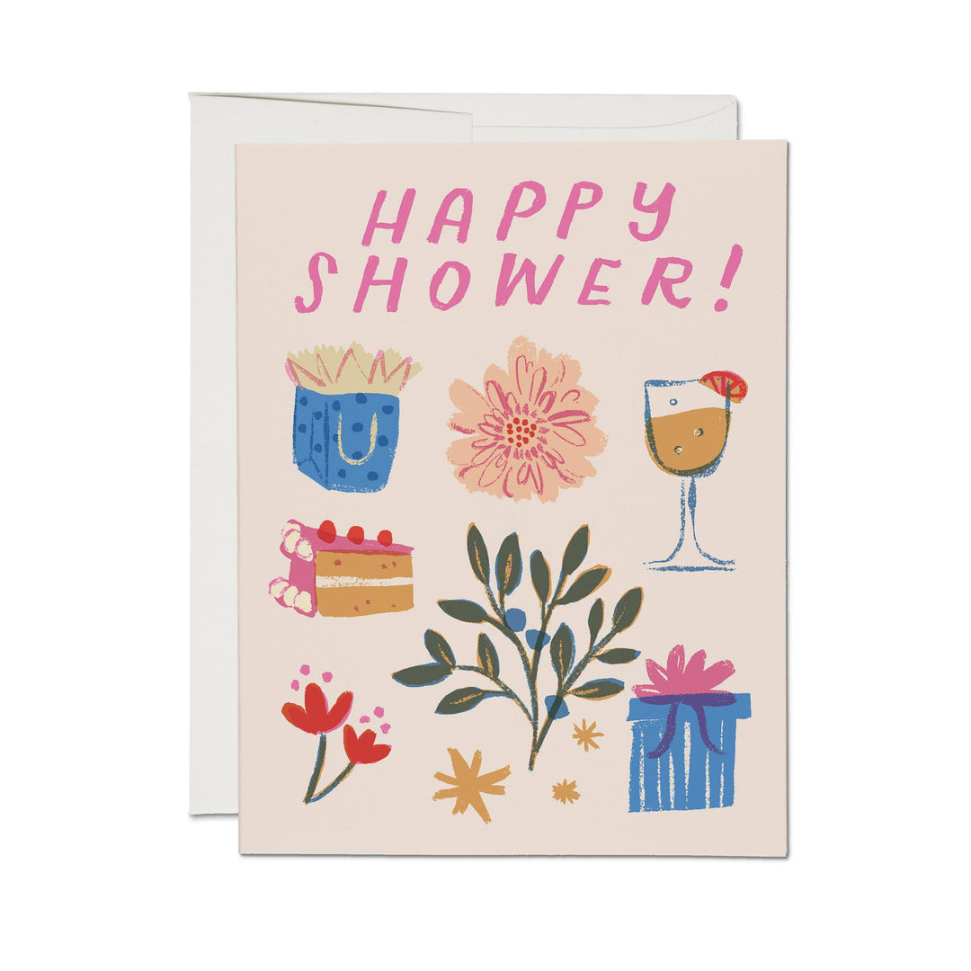 Red Cap Cards Cards Joyful Shower Greeting Card